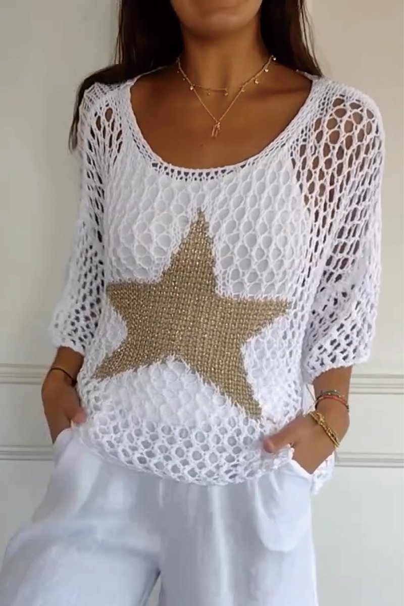 Jente | Elegant Knitted Stars Shirt